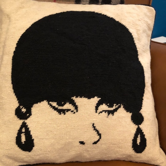 Jonathan Adler Mod Model Needlepoint Throw Pillow - Picture 3 of 5